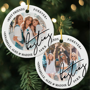 Adorno De Cerámica Foto personalizada de las mejores amigas 2
