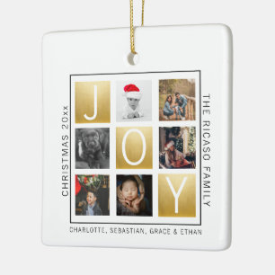 Adorno De Cerámica Foto personalizada de Navidades de alegría