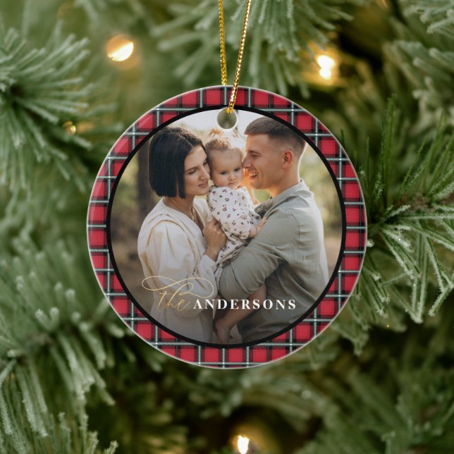 Adorno De Cerámica Foto personalizada de navidades tártaros negros ro (Árbol)