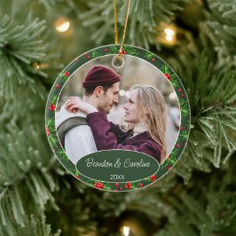 Adorno De Cerámica Foto personalizada de pareja elegante clásica 1er 