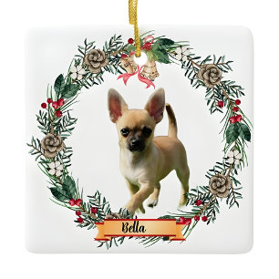 Adorno De Cerámica Foto personalizada de perro Chihuahua Bella en cer