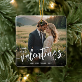 Adorno De Cerámica Foto personalizada de un primer El día de San Vale