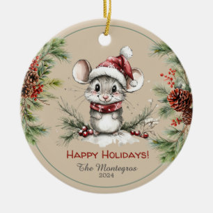 Adorno De Cerámica Foto personalizada de vacaciones de ratón con micr