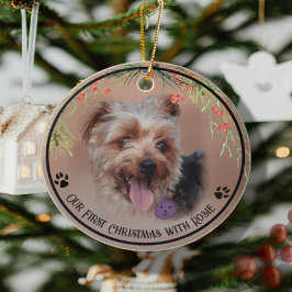 Adorno De Cerámica Foto personalizada del perro de Yorkshire Terrier