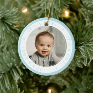 Adorno De Cerámica Foto personalizada nacimiento niño ocasión simple