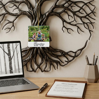 Adorno De Cerámica Foto personalizada regalo cuadrado para abuela