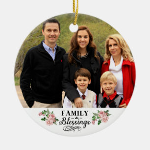 Adorno De Cerámica Foto personalizado / Bendiciones de la familia Flo