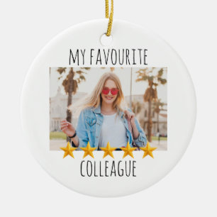 Adorno De Cerámica Foto personalizado Mi compañera favorita 5 estrell