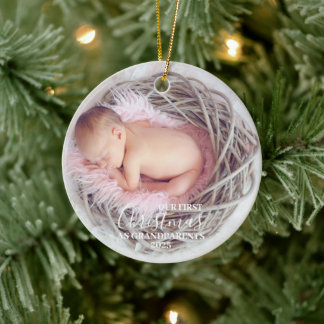 Adorno De Cerámica Foto personalizado Nuestra Primera Navidad Como Ab