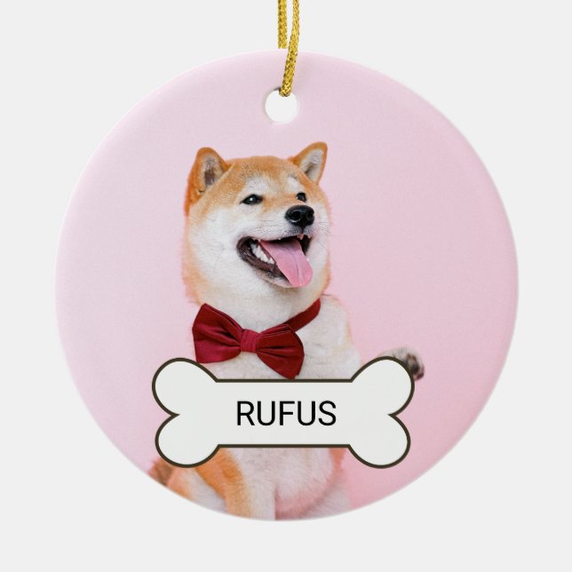 Adorno De Cerámica Foto Personalizado Personalizada Y Perro Mascota D (Frente)