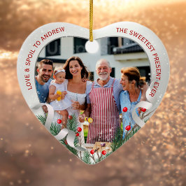 Adorno De Cerámica Foto personalizado Primer Navidades Nuevos abuelos