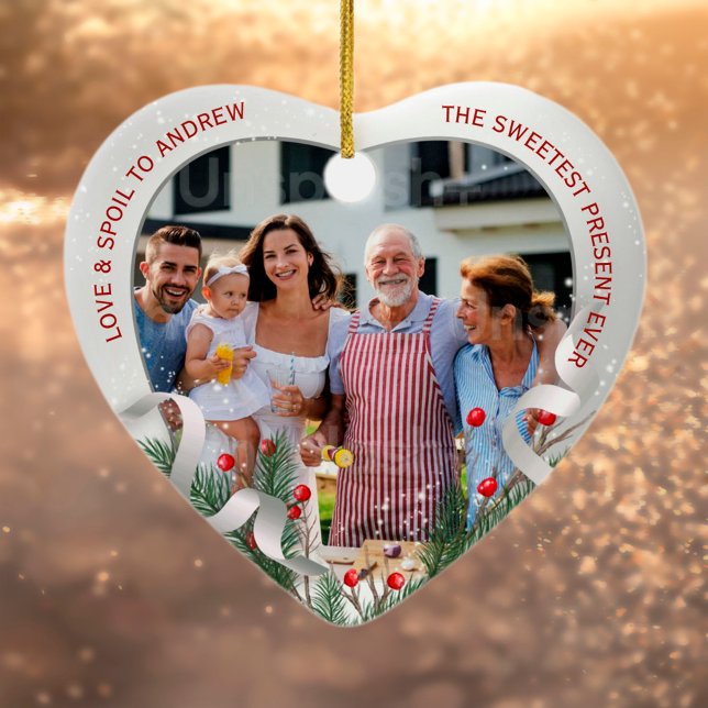 Adorno De Cerámica Foto personalizado Primer Navidades Nuevos abuelos (Subido por el creador)