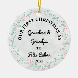 Adorno De Cerámica Foto personalizado Primera Navidad como Abuela y A