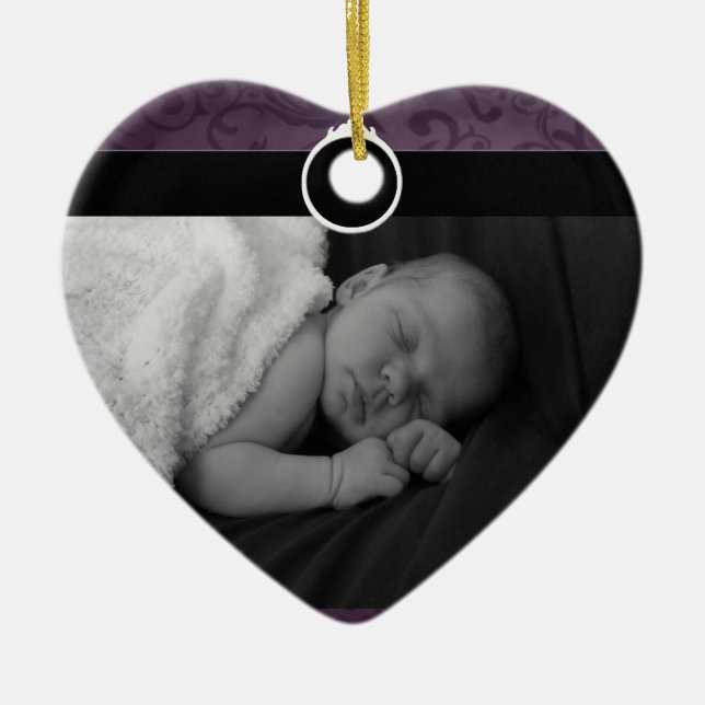 Adorno De Cerámica Foto preciosa del bebé (Frente)