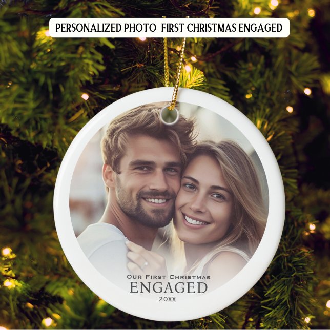 Adorno De Cerámica Foto Primera Navidad Comprometida Personalizada (Subido por el creador)