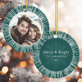 Adorno De Cerámica Foto retro Navidades verdes de pinos quemados por 