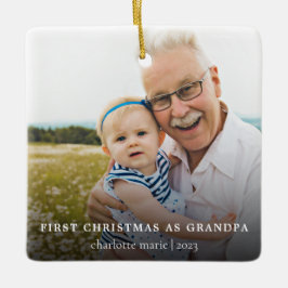 Adorno De Cerámica Foto simple Primera Navidad como abuelo