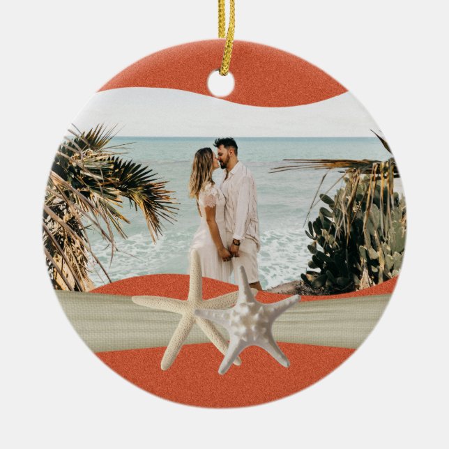 Adorno De Cerámica Foto Starfish Tema de la playa (Frente)