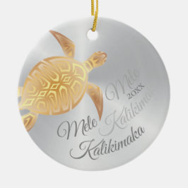 Adorno De Cerámica FOTO Tortuga de oro | Mele Kalikimaka |