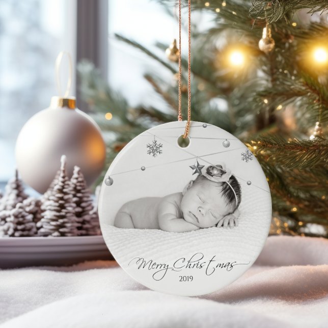 Adorno De Cerámica Foto y caligrafía de Navidades personalizados (Subido por el creador)