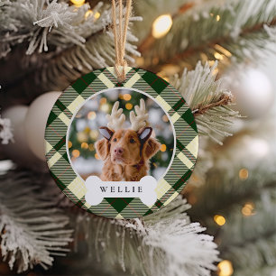 Adorno De Cerámica Foto y nombre de perro Mascota personalizado clási