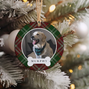 Adorno De Cerámica Foto y nombre de perro Mascota personalizado clási