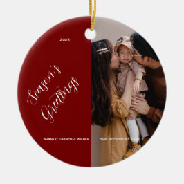 Adorno De Cerámica Foto y texto de Personalizable de navidades