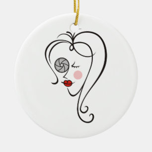 Adorno De Cerámica Fotógrafa femenina