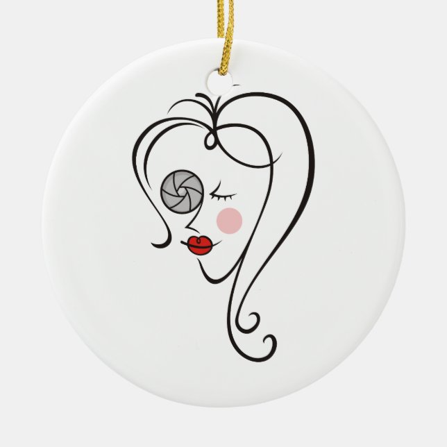 Adorno De Cerámica Fotógrafa femenina (Frente)