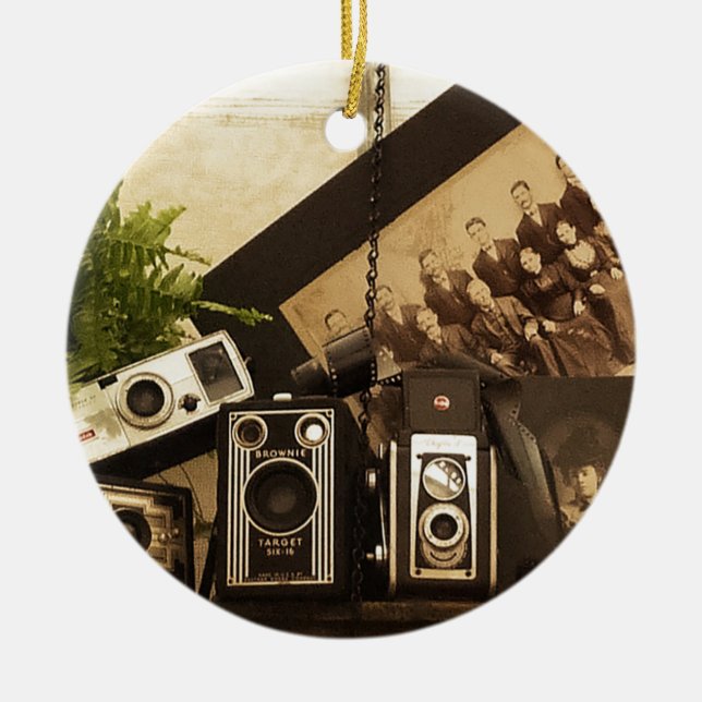 Adorno De Cerámica Fotografía de antaño (Frente)