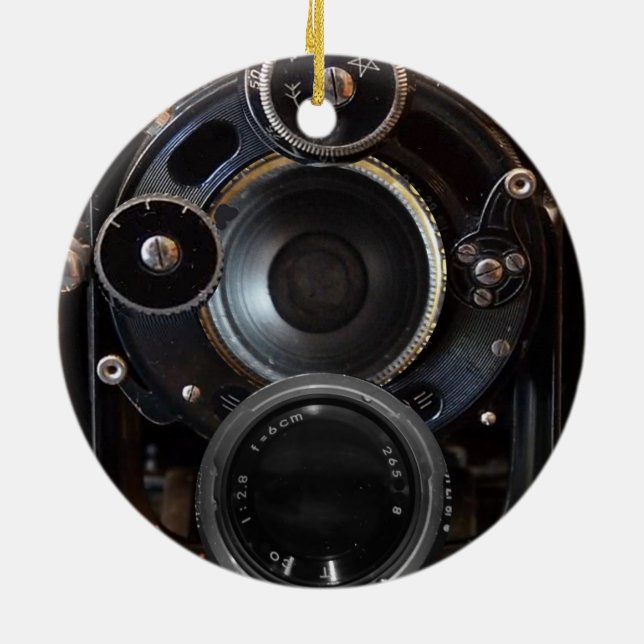 Adorno De Cerámica Fotografía de cámara antigua Película de lente ven (Atrás)
