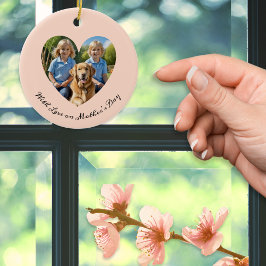 Adorno De Cerámica Fotografía de corazón de melodía Día de la Madre