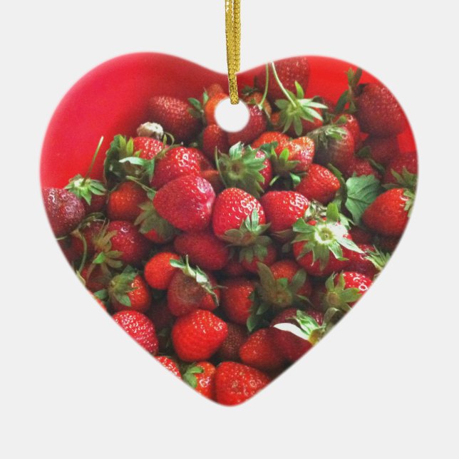 Adorno De Cerámica Fotografía de fresas con frutos rojos (Frente)