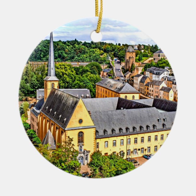 Adorno De Cerámica Fotografía de la ciudad de Luxemburgo (Frente)