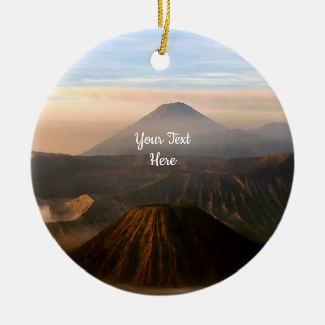 Adorno De Cerámica Fotografía de la montaña Volcano (Frente)