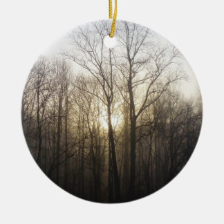 Adorno De Cerámica Fotografía de la naturaleza del amanecer de niebla