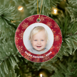 Adorno De Cerámica Fotografía de marco de copo de nieve