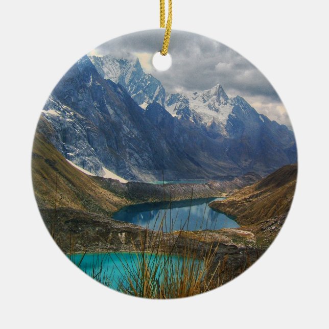 Adorno De Cerámica Fotografía de Montañas Alpinas Escénicas (Frente)