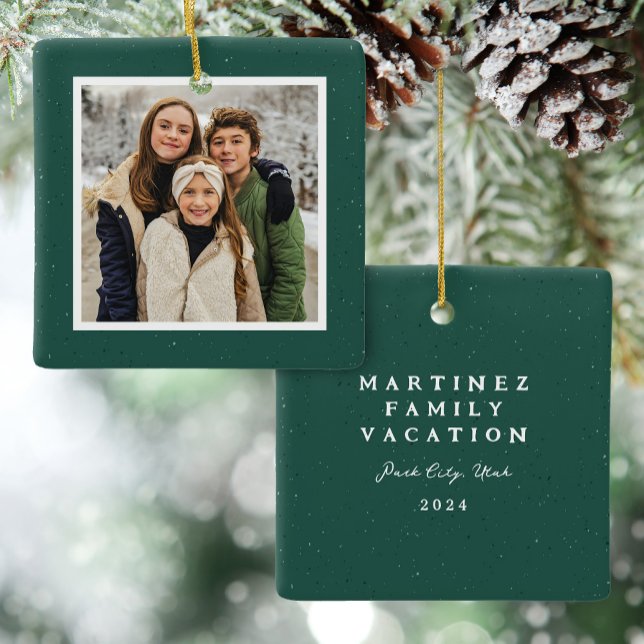 Adorno De Cerámica Fotografía de Navidades simples con marco de espec (Subido por el creador)