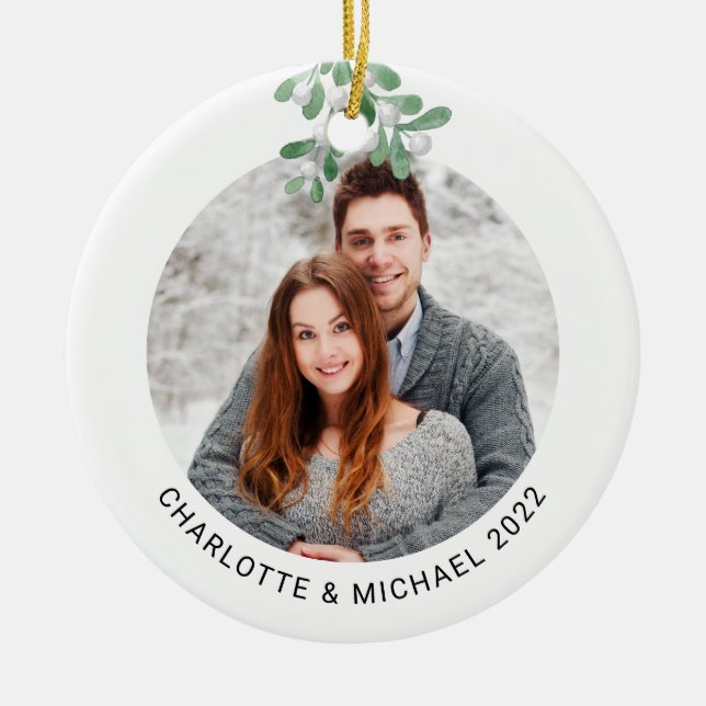 Adorno De Cerámica Fotografía de Parejas Personalizadas (Frente)