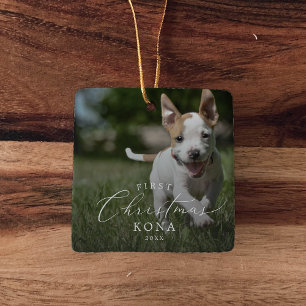 Adorno De Cerámica Fotografía de primera superposición de perro de Na