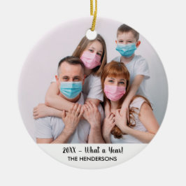 Adorno De Cerámica Fotografía familiar Qué Divertido Árbol De Navidad