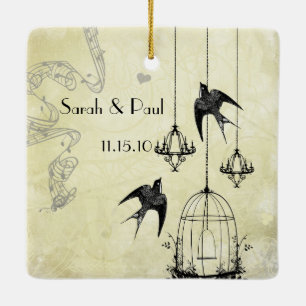 Adorno De Cerámica Fotografía Musical Black & Gray 3 Candelabros