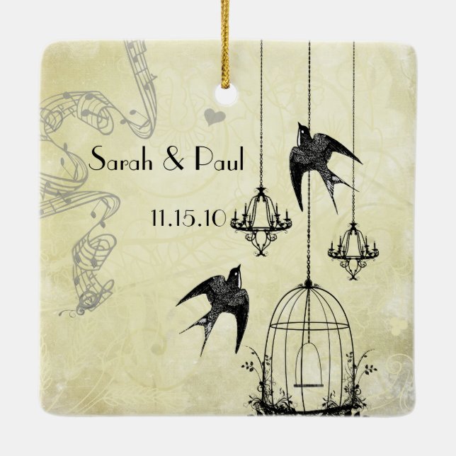 Adorno De Cerámica Fotografía Musical Black & Gray 3 Candelabros (Reverso)