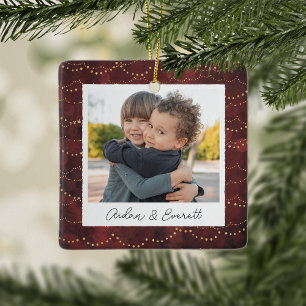 Adorno De Cerámica Fotografía personalizada de doble cara de las luce