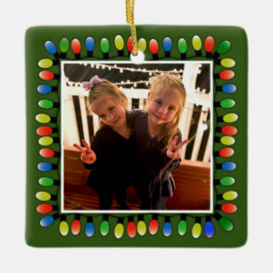 Adorno De Cerámica Fotografía Personalizado Xmas Encendido Mensaje V