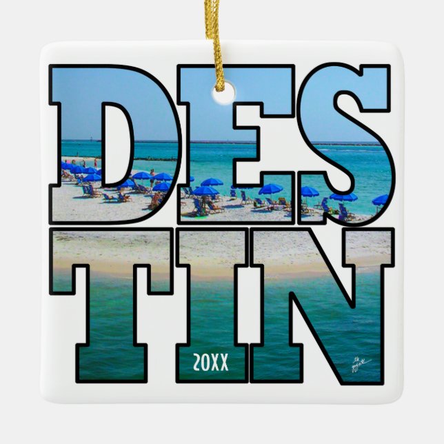 Adorno De Cerámica Fotografía propia Personalizado Destin Florida, ti (Anverso)