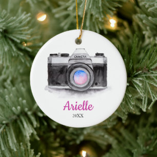 Adorno De Cerámica Fotógrafo Personalizado Navidades de cámara person