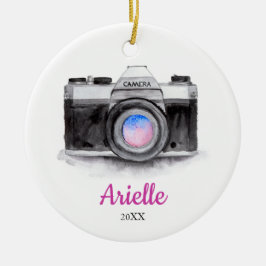 Adorno De Cerámica Fotógrafo Personalizado Navidades de cámara person