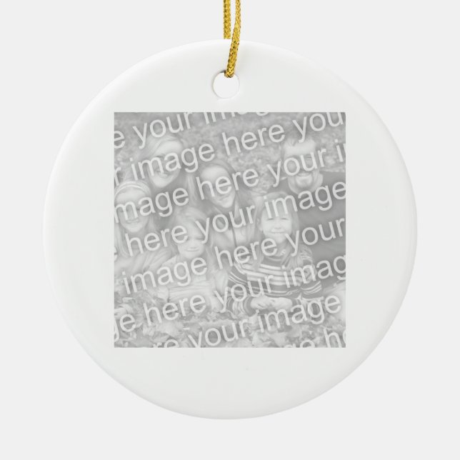 Adorno De Cerámica Fotos confinadas blancas cuadradas (Frente)